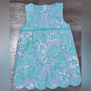Lilly Pulitzer vintage dress, floral lobster beach ocean